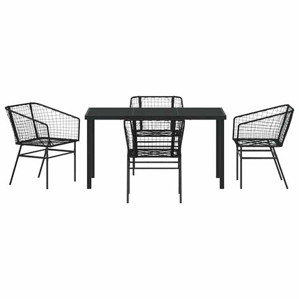 Have Spisebordssæt 5 pcs Sort polyrattan
