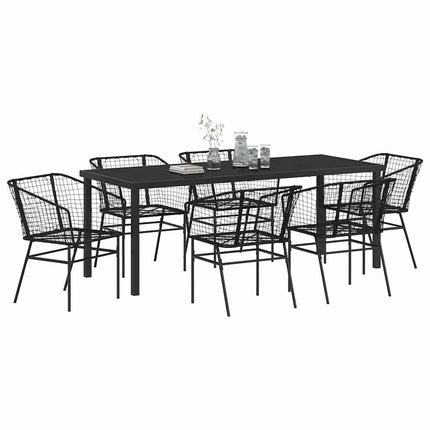 Have Spisebordssæt 7 pcs Sort polyrattan