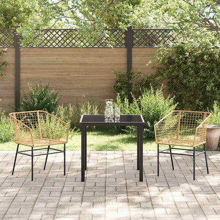 Have Spisebordssæt 3 pcs Brun polyrattan