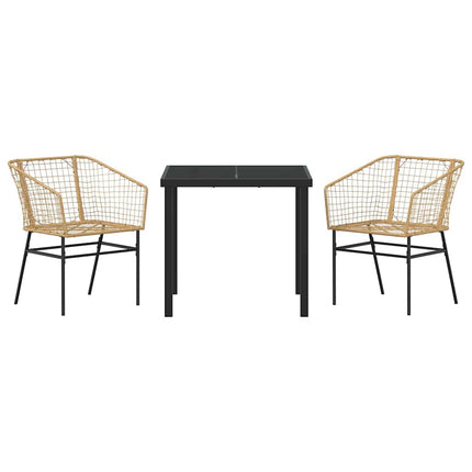 Have Spisebordssæt 3 pcs Brun polyrattan