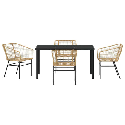 Have Spisebordssæt 5 pcs Brun polyrattan
