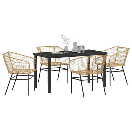 Have Spisebordssæt 5 pcs Brun polyrattan