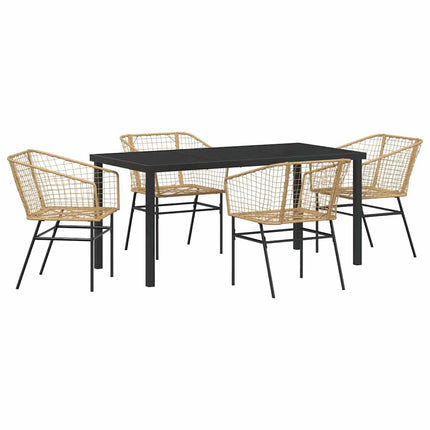 Have Spisebordssæt 5 pcs Brun polyrattan