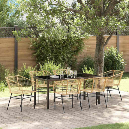 Have Spisebordssæt 7 pcs Brun polyrattan