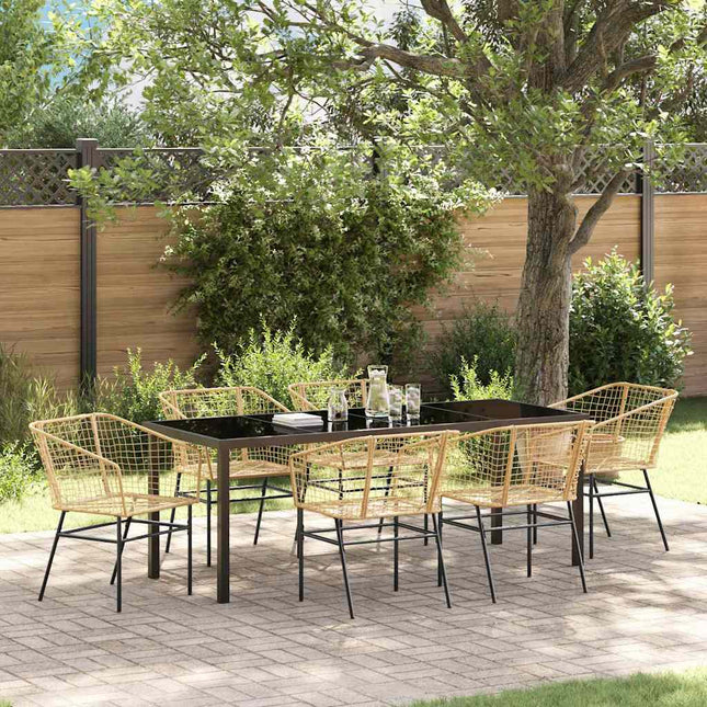 Have Spisebordssæt 7 stk. Brun polyrattan