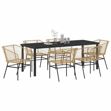 Have Spisebordssæt 7 pcs Brun polyrattan