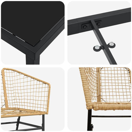 Have Spisebordssæt 9 pcs Brun polyrattan