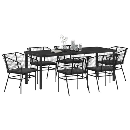Have Spisebordssæt 7 pcs Sort polyrattan