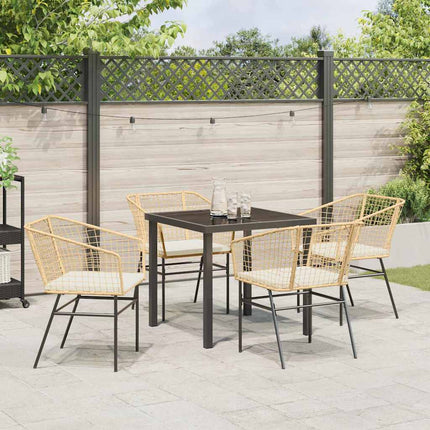 Have Spisebordssæt 5 pcs Brun polyrattan
