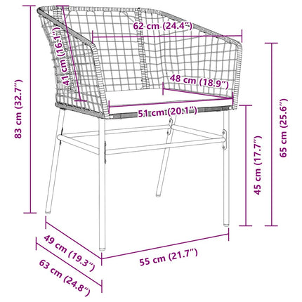Have Spisebordssæt 5 pcs Brun polyrattan