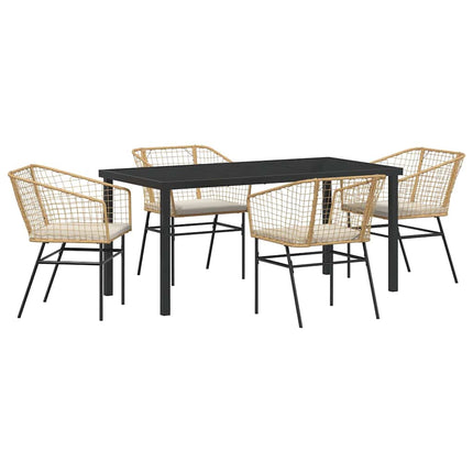 Have Spisebordssæt 5 pcs Brun polyrattan
