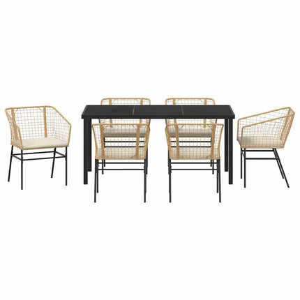 Have Spisebordssæt 7 pcs Brun polyrattan