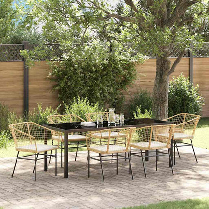 Have Spisebordssæt 7 pcs Brun polyrattan