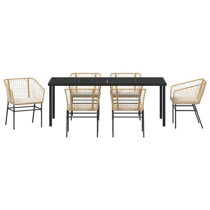 Have Spisebordssæt 7 pcs Brun polyrattan