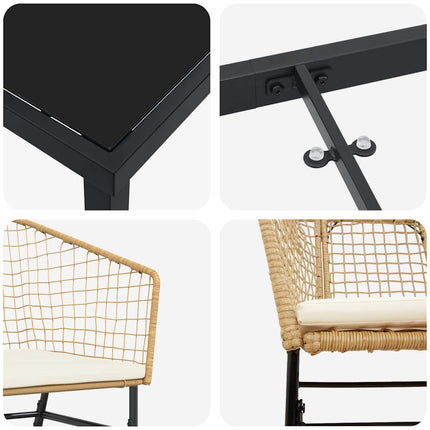Have Spisebordssæt 9 pcs Brun polyrattan