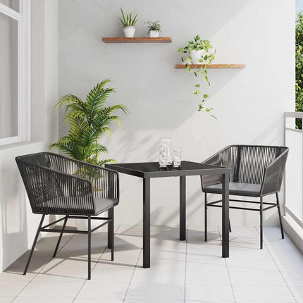 Have Spisebordssæt med pude 3 pcs Sort Pulverlakeret stål