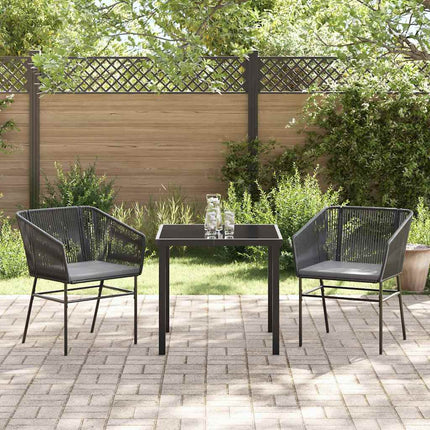 Have Spisebordssæt med pude 3 pcs Sort Pulverlakeret stål
