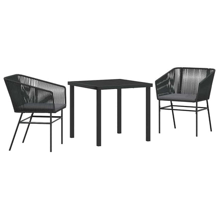 Have Spisebordssæt med pude 3 pcs Sort Pulverlakeret stål