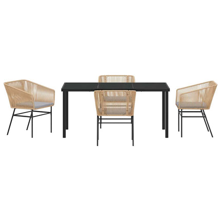 Have Spisebordssæt med pude 5 pcs Brun Pulverlakeret stål