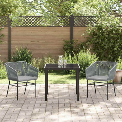 Have Spisebordssæt med pude 3 pcs Grå Pulverlakeret stål