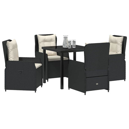 Have Spisebordssæt 5 pcs Sort polyrattan