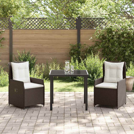 Have Spisebordssæt 3 pcs Brun polyrattan