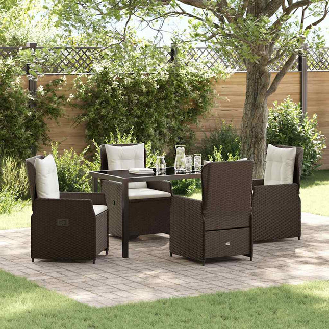 Have Spisebordssæt 5 stk. Brun polyrattan