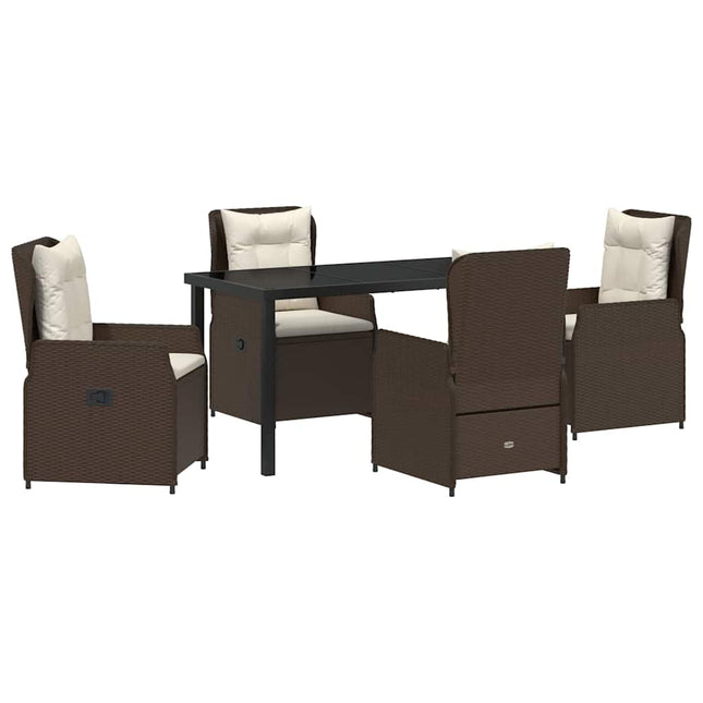 Have Spisebordssæt 5 stk. Brun polyrattan