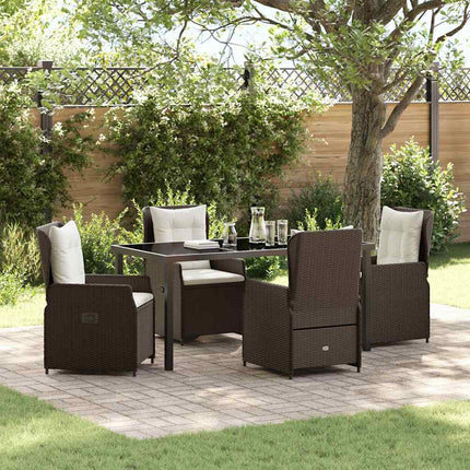 Have Spisebordssæt 5 pcs Brun polyrattan