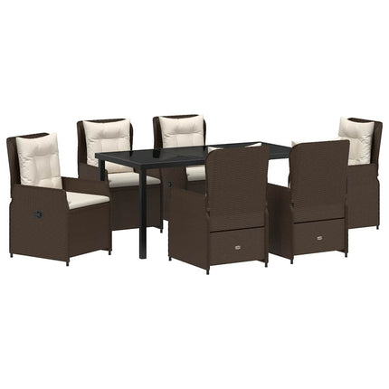 Have Spisebordssæt 7 pcs Brun polyrattan