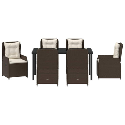 Have Spisebordssæt 7 pcs Brun polyrattan
