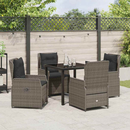 Have Spisebordssæt 5 pcs Grå polyrattan
