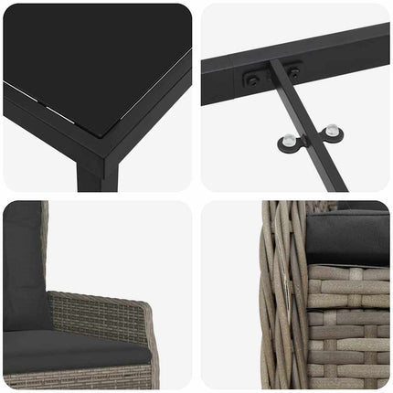 Have Spisebordssæt 7 pcs Grå polyrattan