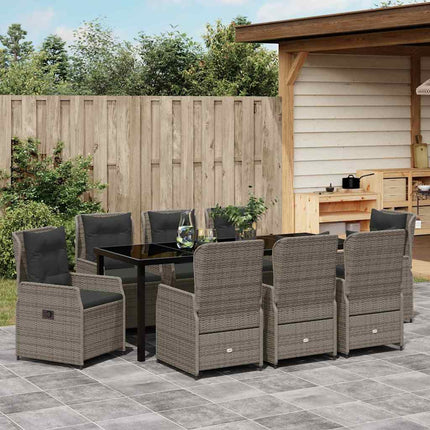 Have Spisebordssæt 9 pcs Grå polyrattan