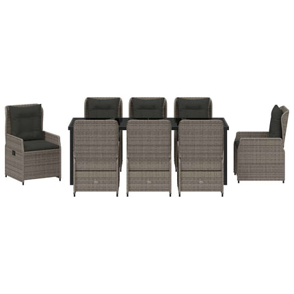 Have Spisebordssæt 9 pcs Grå polyrattan