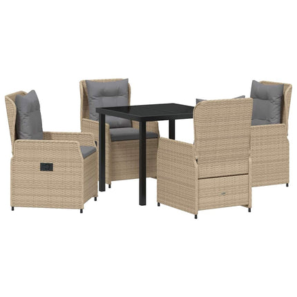 Have Spisebordssæt 5 pcs Beige og lys grå polyrattan
