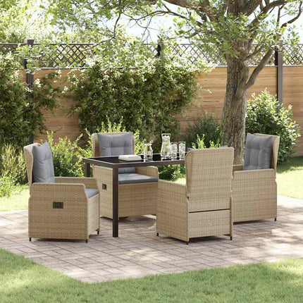 Have Spisebordssæt 5 pcs Beige og lys grå polyrattan