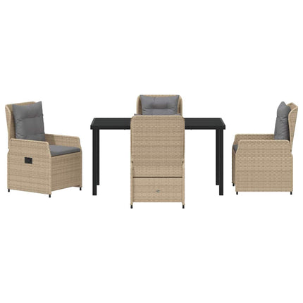 Have Spisebordssæt 5 pcs Beige og lys grå polyrattan