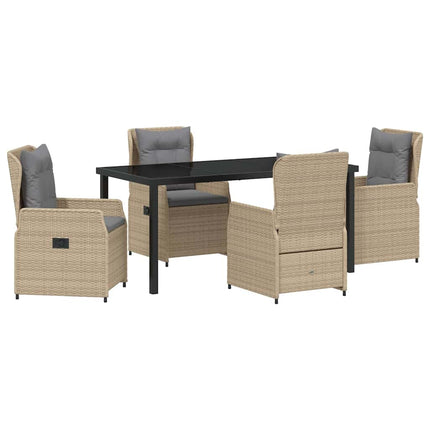 Have Spisebordssæt 5 pcs Beige og lys grå polyrattan