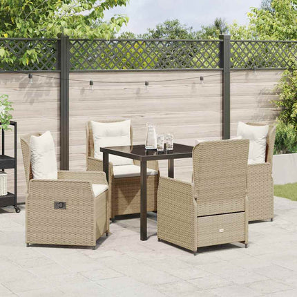 Have Spisebordssæt 5 pcs Beige og lys grå polyrattan