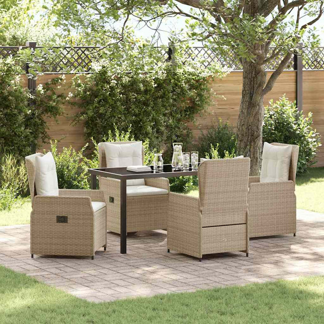 Have Spisebordssæt 5 stk. Beige og lys grå polyrattan