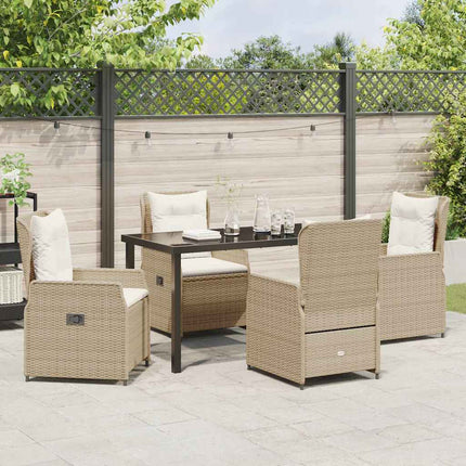 Have Spisebordssæt 5 pcs Beige og lys grå polyrattan