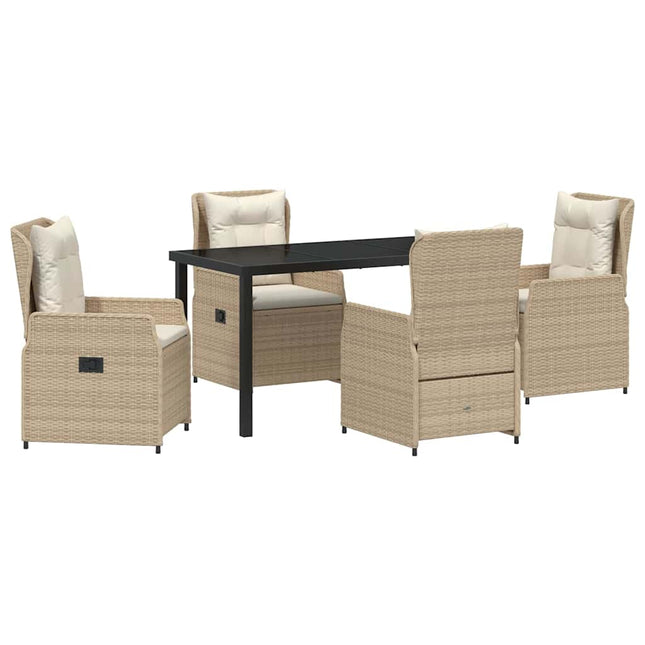 Have Spisebordssæt 5 stk. Beige og lys grå polyrattan