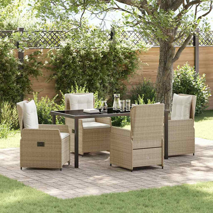 Have Spisebordssæt 5 pcs Beige og lys grå polyrattan