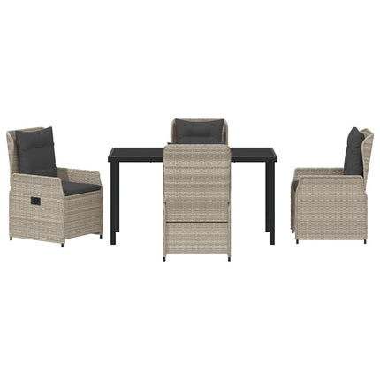 Have Spisebordssæt 5 pcs Lysegrå polyrattan
