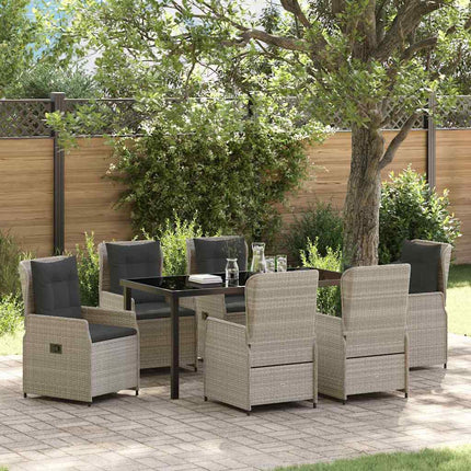 Have Spisebordssæt 7 pcs Lysegrå polyrattan