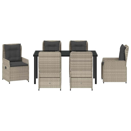 Have Spisebordssæt 7 pcs Lysegrå polyrattan
