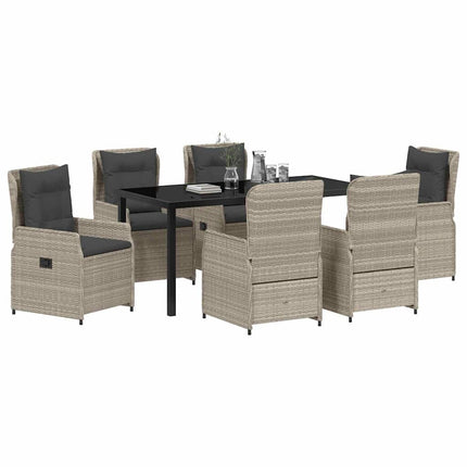 Have Spisebordssæt 7 pcs Lysegrå polyrattan