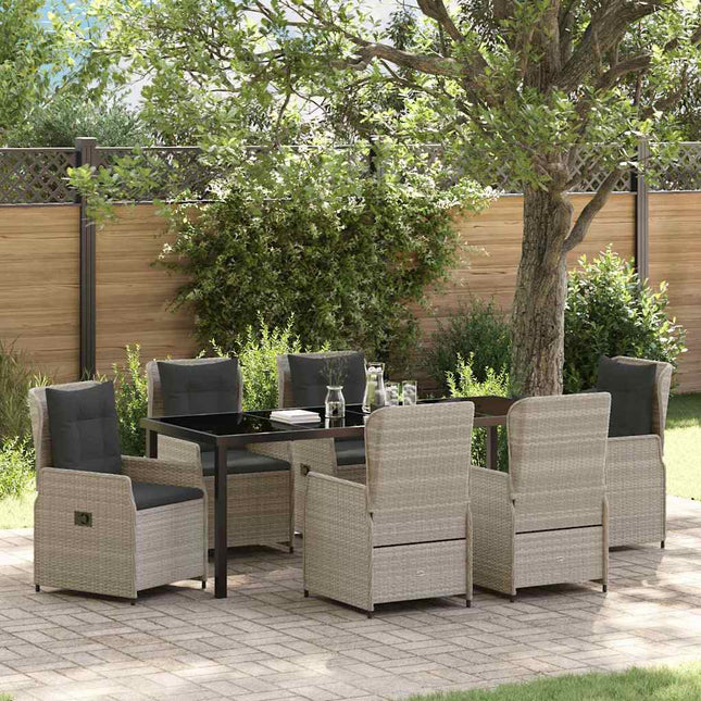 Have Spisebordssæt 7 stk. Lysegrå polyrattan