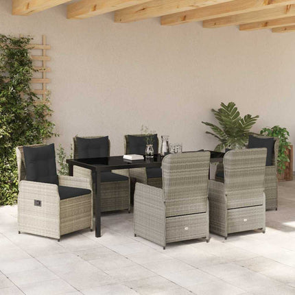 Have Spisebordssæt 7 pcs Lysegrå polyrattan